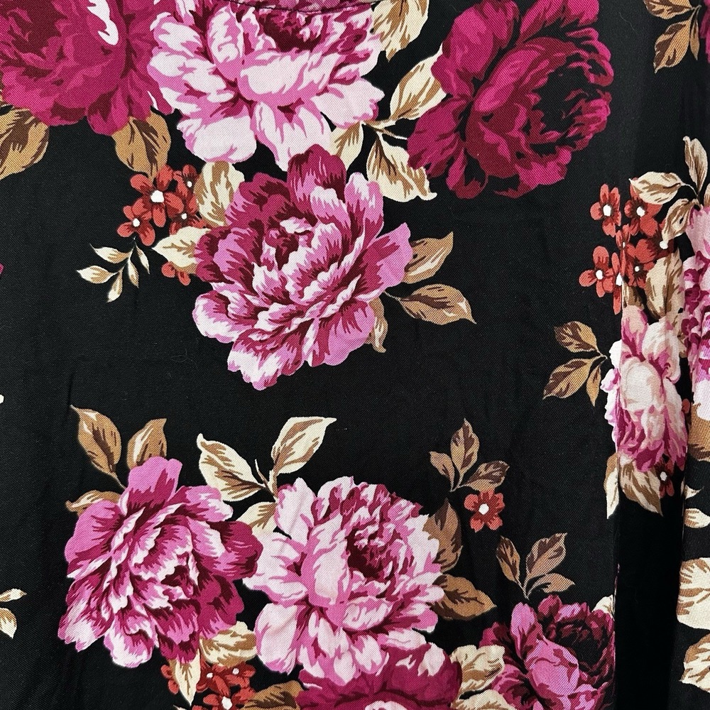 Torrid New Essential Cami Black Purple Womens 3 Floral Rayon Tank‎ Camisole 3X - Picture 6 of 9